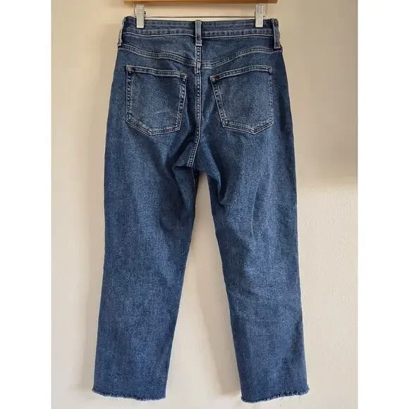 J, Crew Curvy Essential Straight Jeans Stretch Size 27 Cropped Classic Comfort - Picture 3 of 10